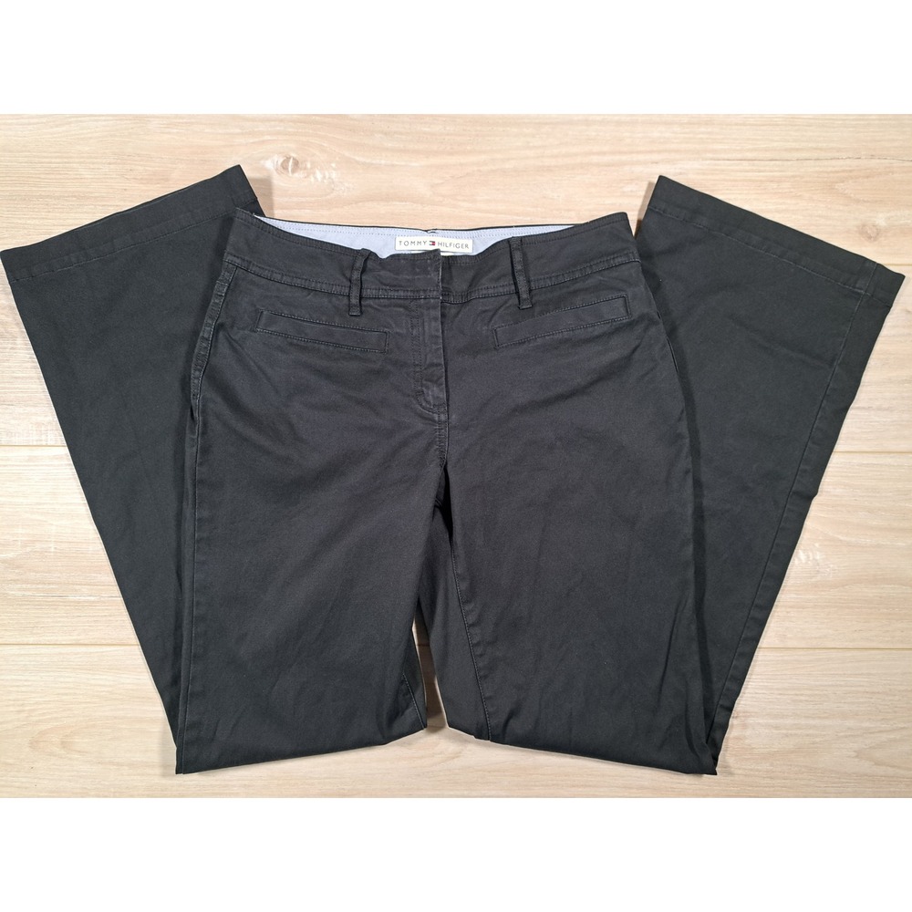 Tommy Hilfiger Janie Fit Black Stretch Wide‎ Leg Trousers Size 4